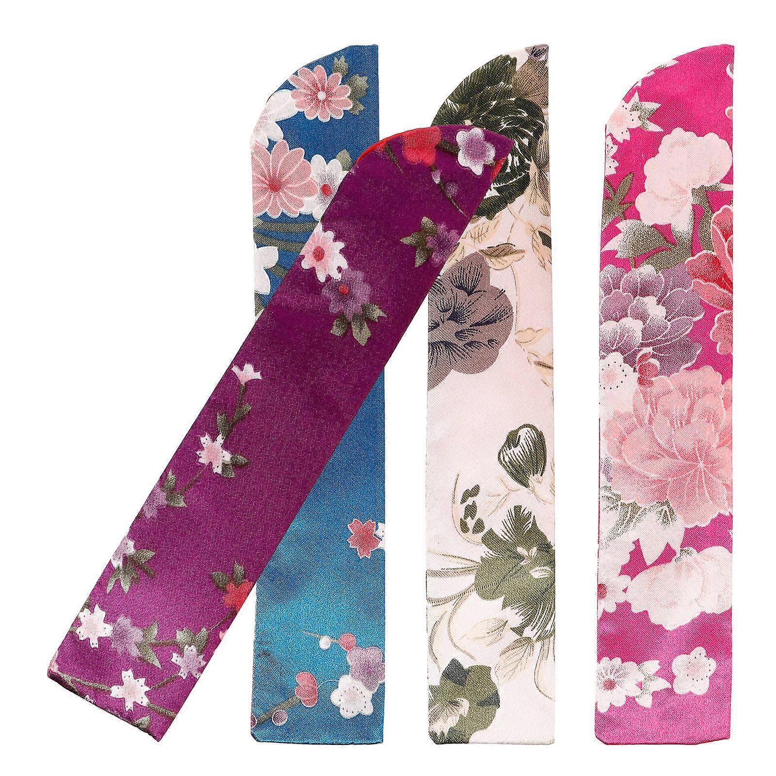 4pcs Japanese Style Handheld Fan Folding Protector Pouches for Easy Storage, Durable Fabric, Ideal for Weddings, Birthdays, and Special Occasions,