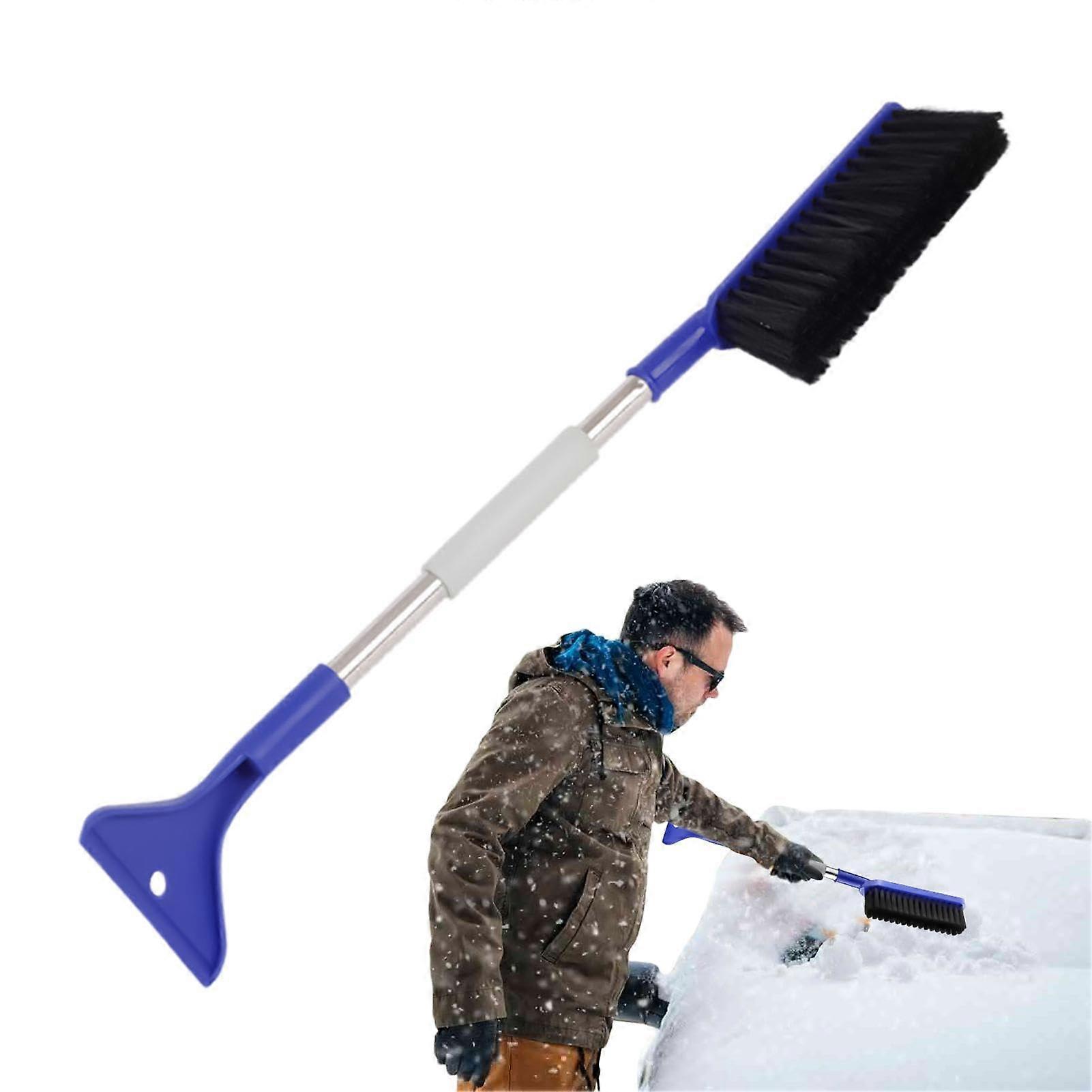 Snow Whisk Car Extendable Car Snow Brush and Ice Scraper for Truck SUV Blue