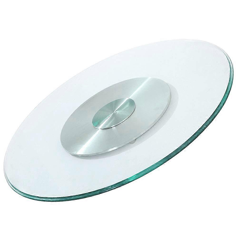 Lazy Susan turntable, rotating plate for dining table, 10mm thick clear glass, 90cm/35in.