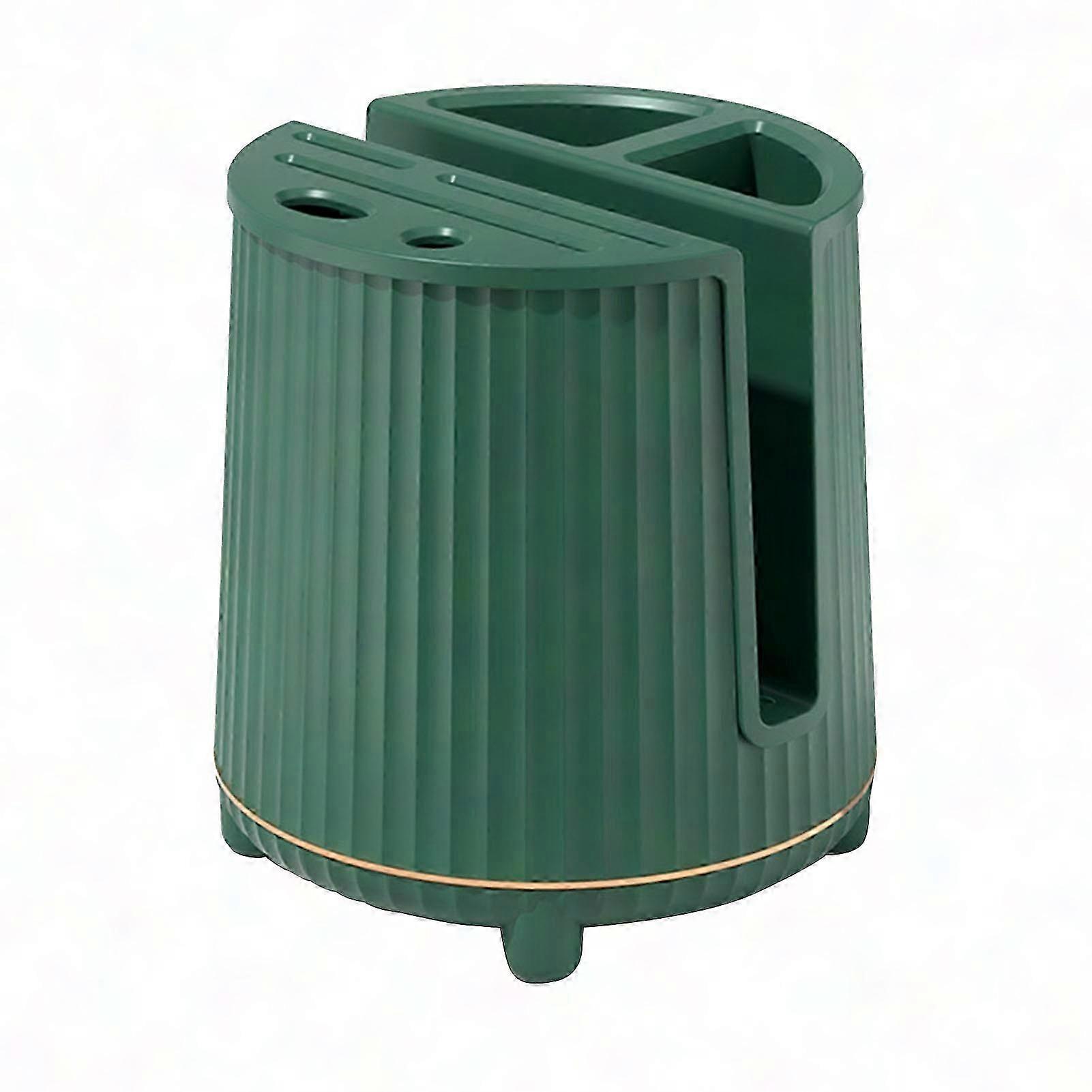 Large Capacity Rotating Knife Block with Cutting Board and Drain Shelf - Multi-Functional Storage Solution