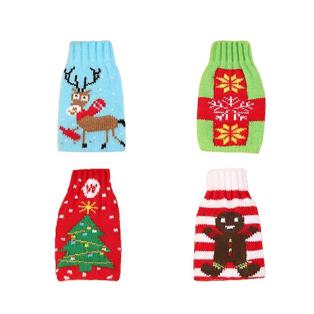 Drawstring Bags Christmas Cover Decorative Beer Dinner Party Assorted Color 9 x 15 x 0.2cm 4Pcs