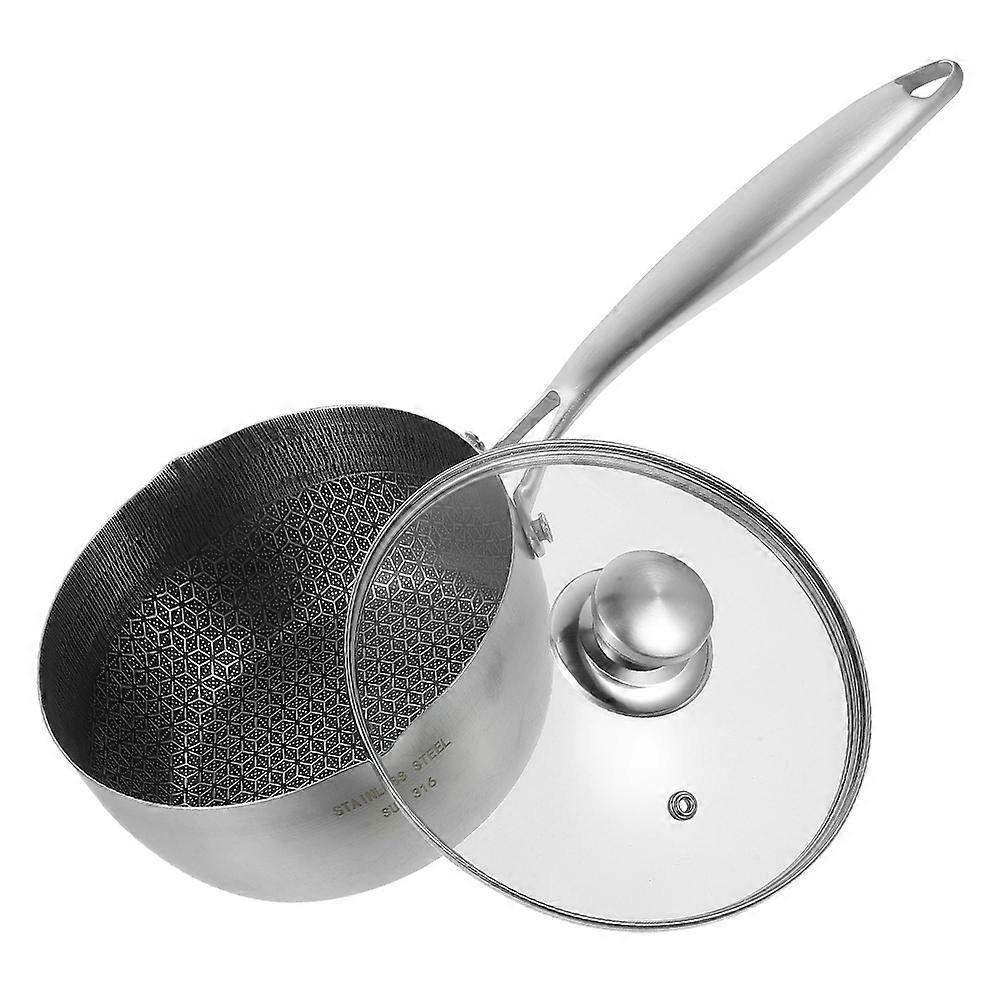 Honeycomb Non-Stick Pan Køkken Rustfrit Stål Gryde Til Stegning Æg Og Stuvning Flad Bund Sølv 22cm Non-Stick 1stk