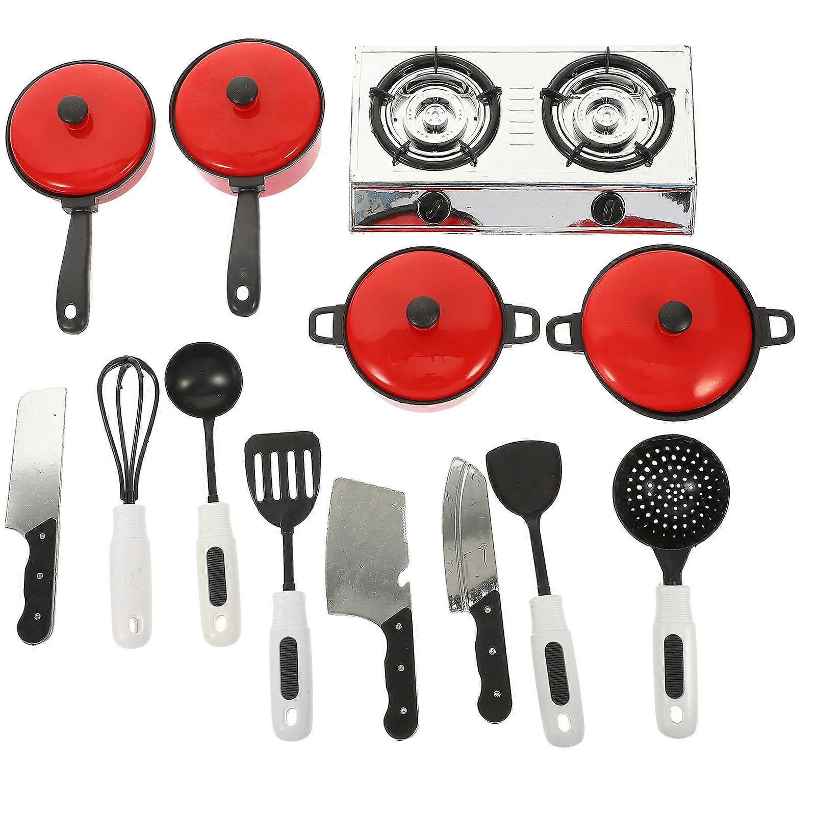 Simulation Cooking Tools Mini Cookware Toys for Kids in Silver Color Plastic Material