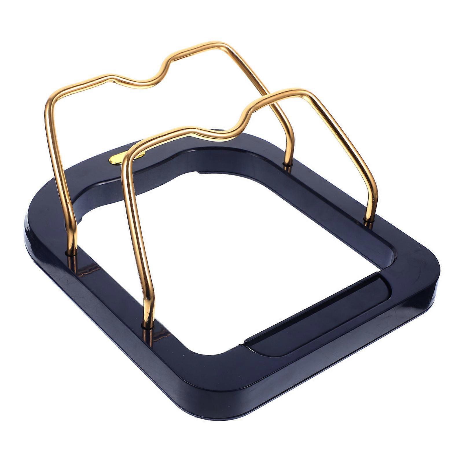 Blue Pot Lid Rack for Kitchen Efficient Storage Solution with Unique Design ABS Metal Material