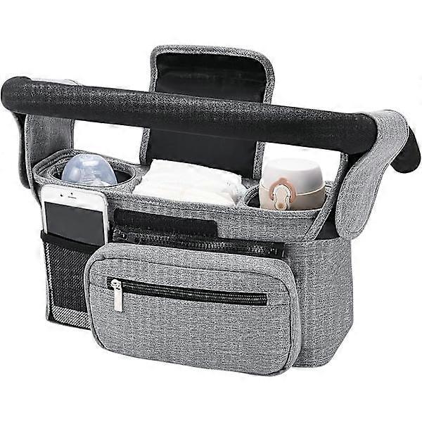 Stroller and pram organizer, universal stroller storage bag with