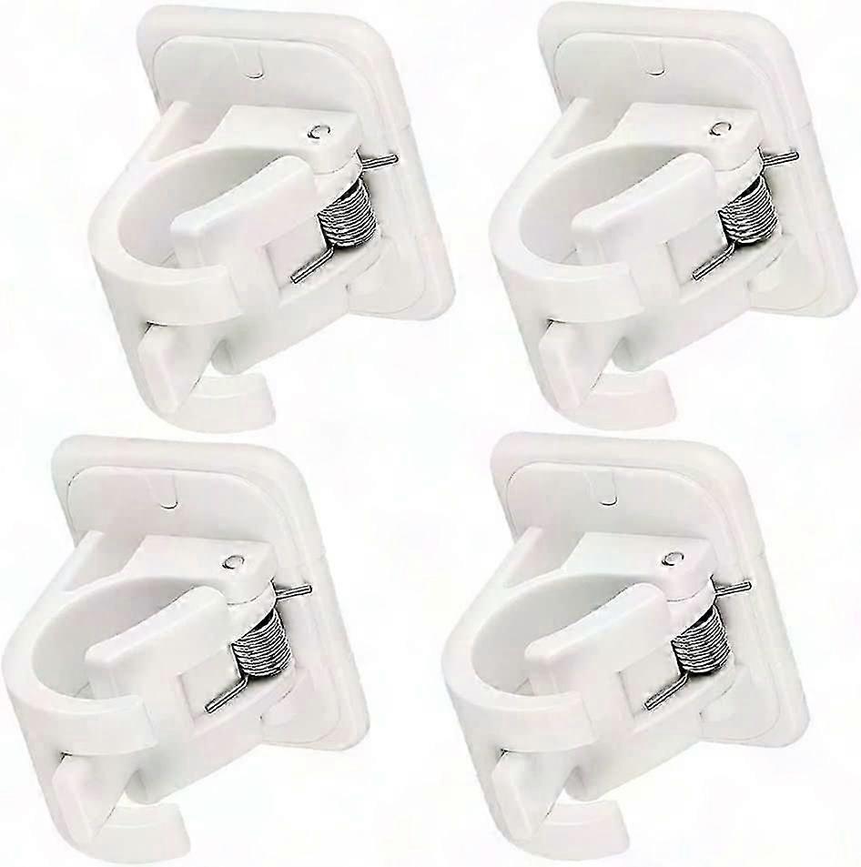 4-Piece No Drill Curtain Rod Brackets, Self-Adhesive Wall Hooks for Towel Rail & Rod Fixing