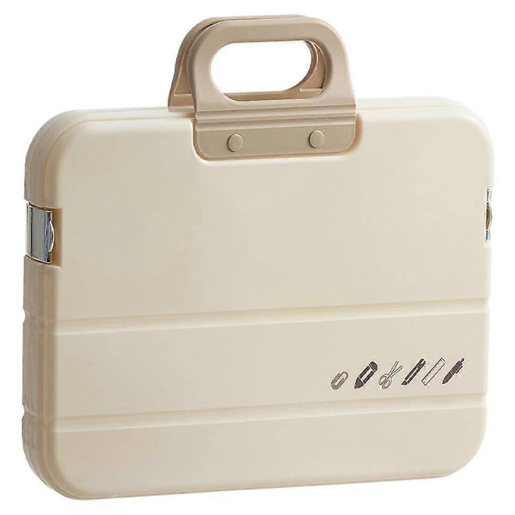 Plastic File Organizer Box - 4 Compartments, Document Storage for Office and Home, Desk Supplies, Durable Design