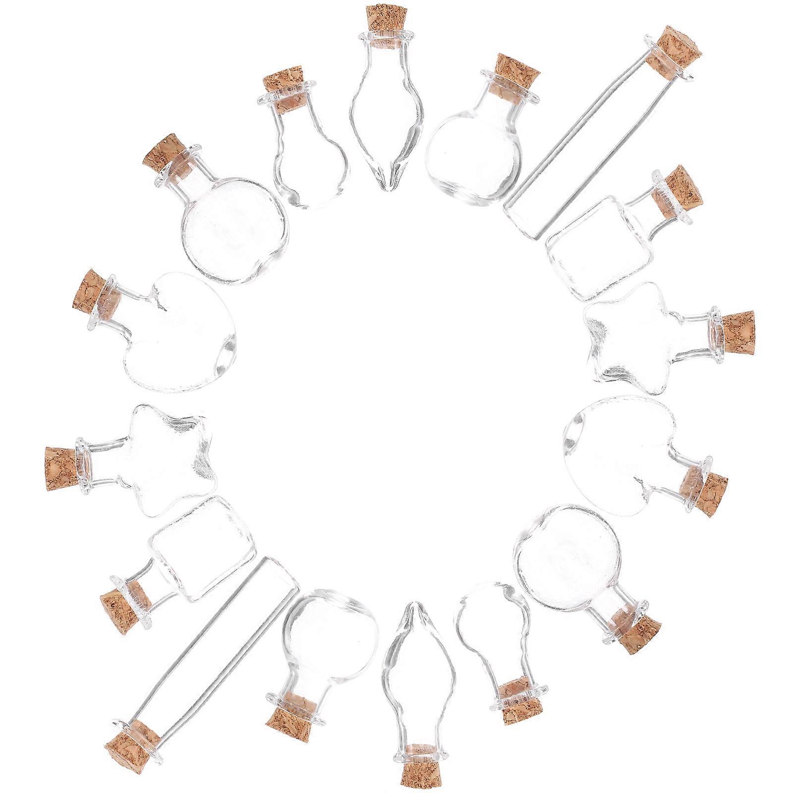 48pcs Assorted Mini Glass Vials Wishing Bottles with Cork Stoppers