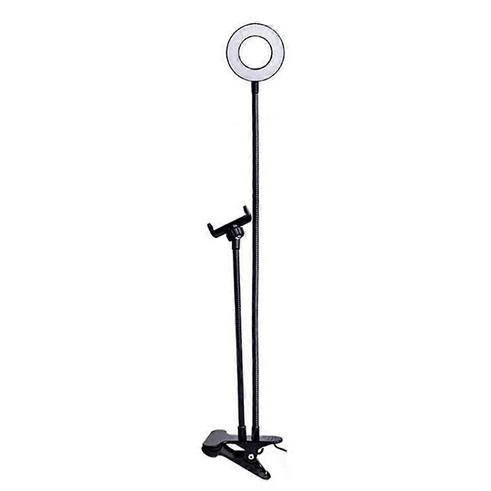 Portable Clip On Selfie Ring Lamp Ring Light Dimmable Phone Holder Makeup Lighting Video Shooting 1Set