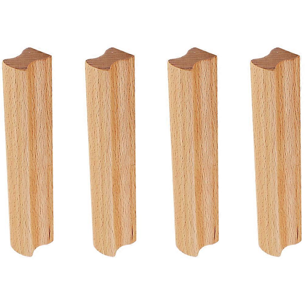 Khaki Wood Cabinet Door Handles for Decor Easy to Install and Use 4pcs