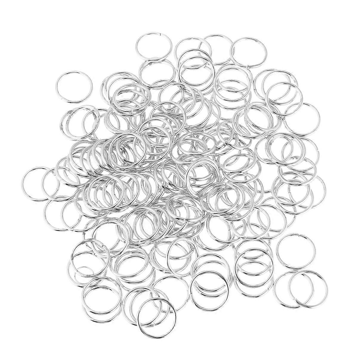 160pcs Silver Metal Split Rings for Keys Multipurpose Circular Accessories Small Size