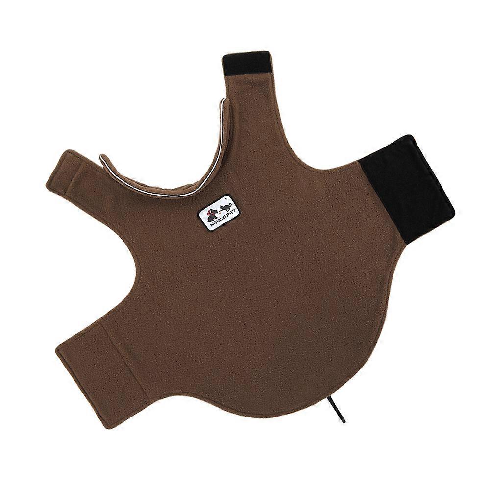 Reversible Fleece Dog Suit For Pet Dog Puppy Walking Activities Light Tan Size To Put On 1Set