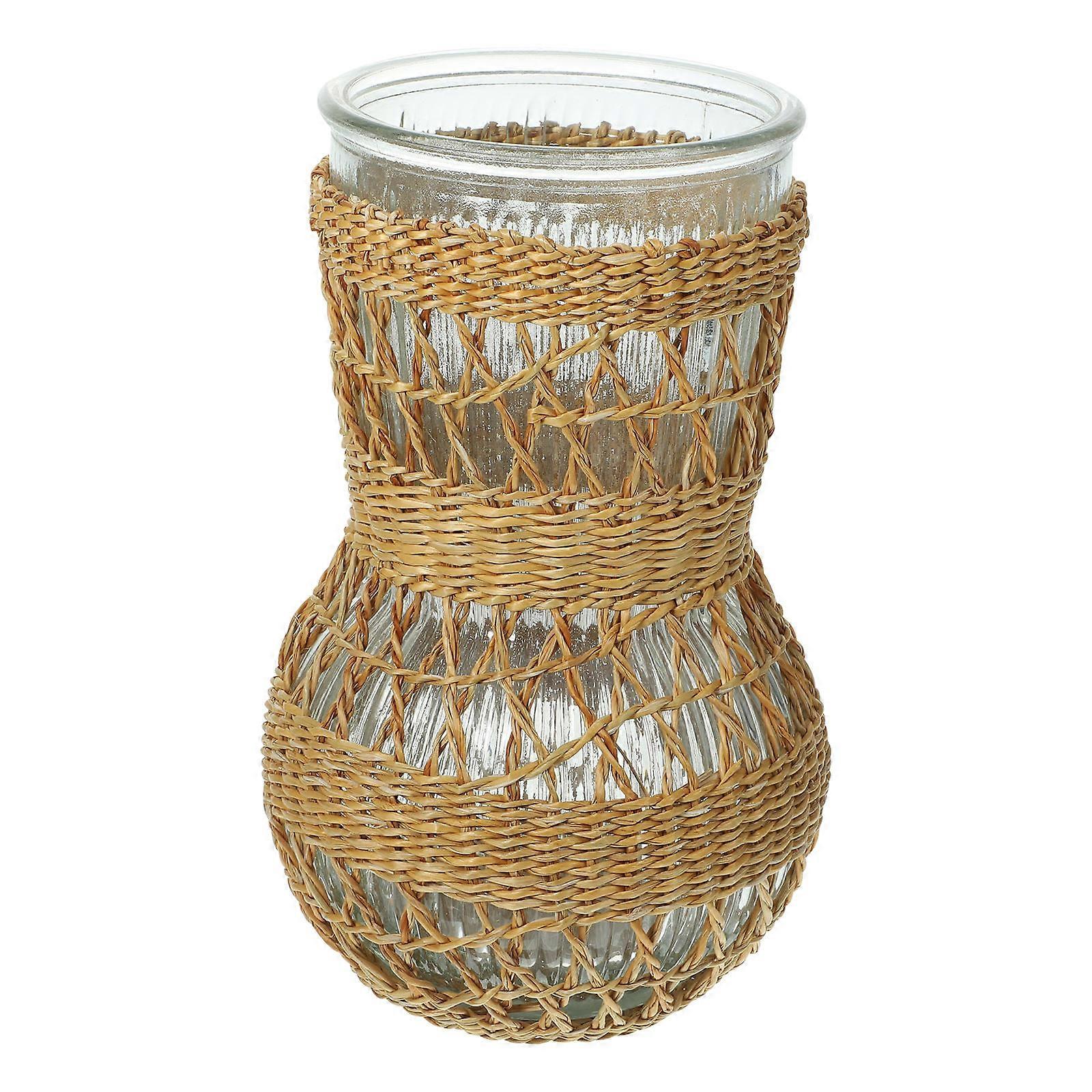 Decorative Clear Flower Container Designed In Farmhouse Style Perfect For Balconies And Dining Rooms Featuring Round Edges 1Set