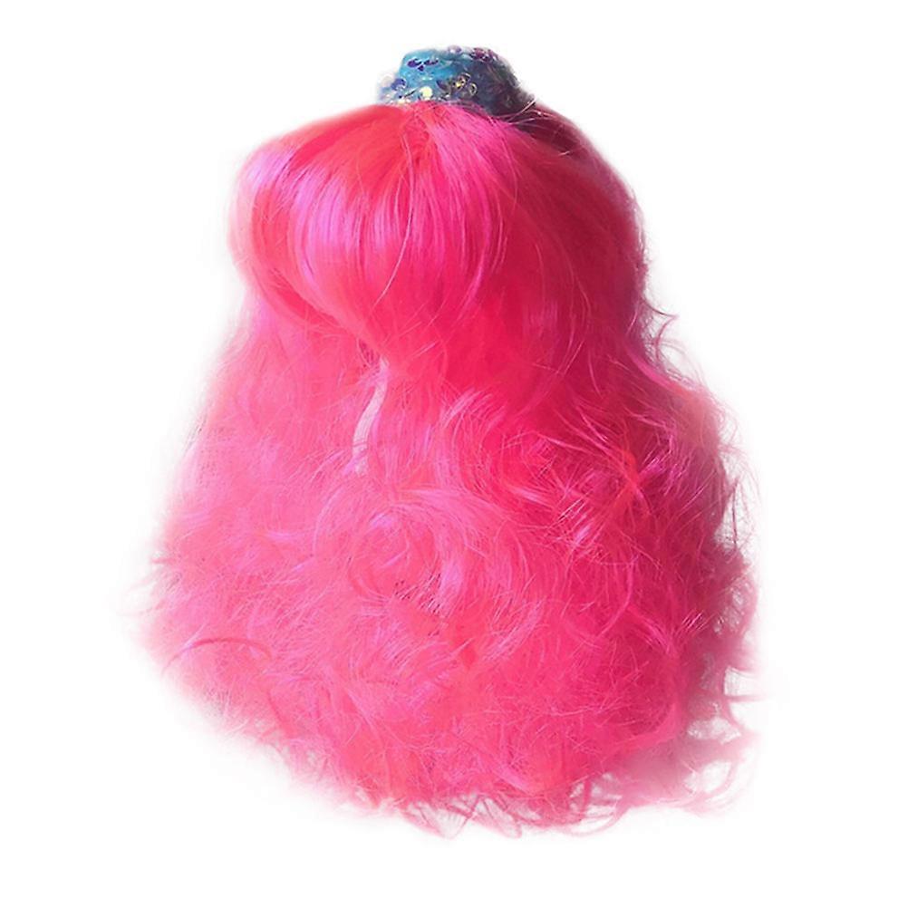 Dog Wig Creative Headwear For Pet Festival Occasion Cosplay Design Durable Red 1Set