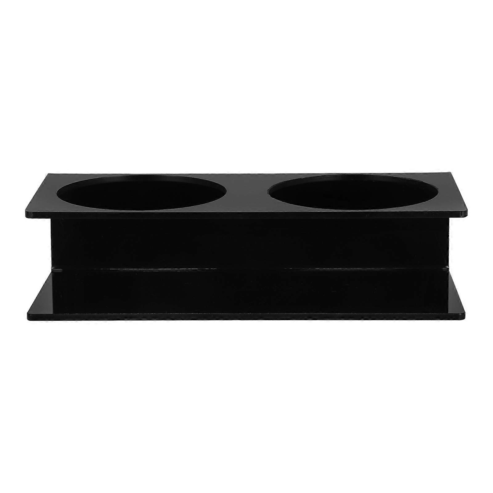 Black Acrylic Drink Holder Stand for Display with 2 Slots Ideal for Hotels and Supermarkets