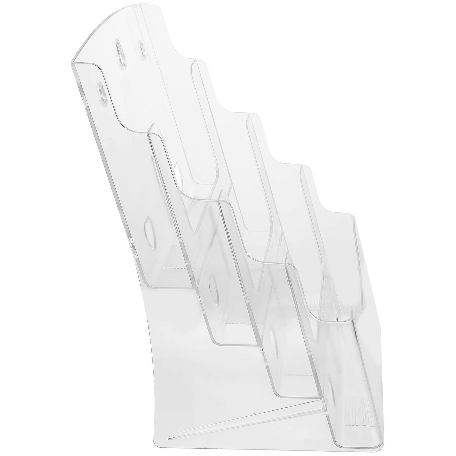 Clear Acrylic Magazine Holder Organizing Documents For Office Use 34.00X24.50X19.80CM Rectangular Shape 1Pack