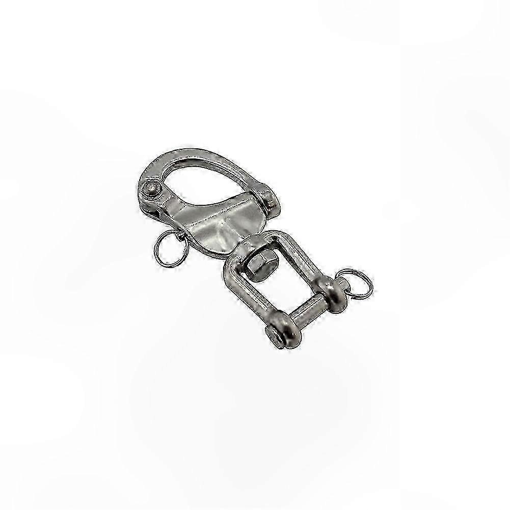 Silver 87mm Rotatable Snap Shackle with Locking Chain Link Pin for Marine and Industrial Use