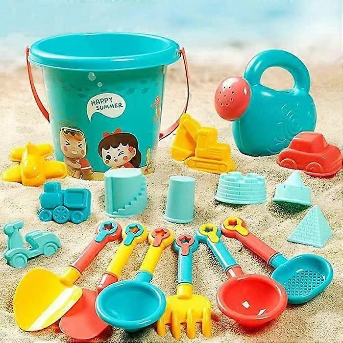 ZGEER 18Pcs Kids Beach Toys Sand Molds Beach Bucket Set