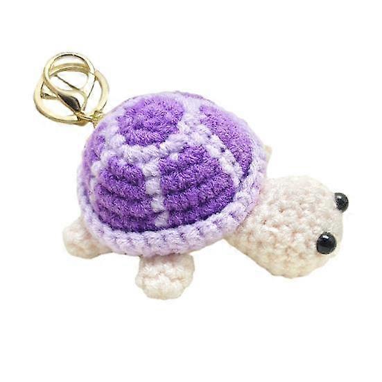 Knitted Turtle Keychain Exquisite Yarn Crochet Compact Size Portable Keyring Cartoon Style Mini Turtle Keychain