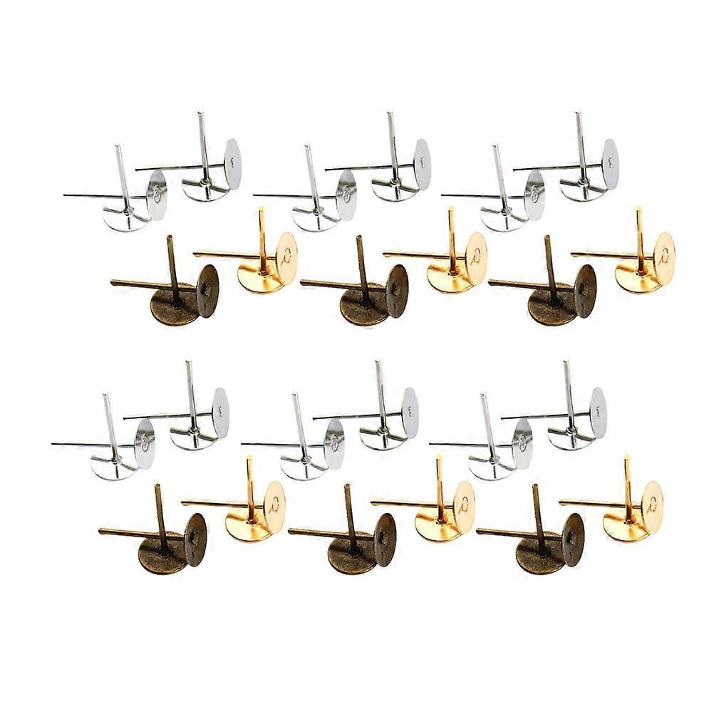 800 جهاز كمبيوتر شخصى متنوعة لون تصفيح الحديد الأذن ترصيع أقراط مستديرة للنساء في تصميم بسيط لمستلزمات المجوهرات DIY