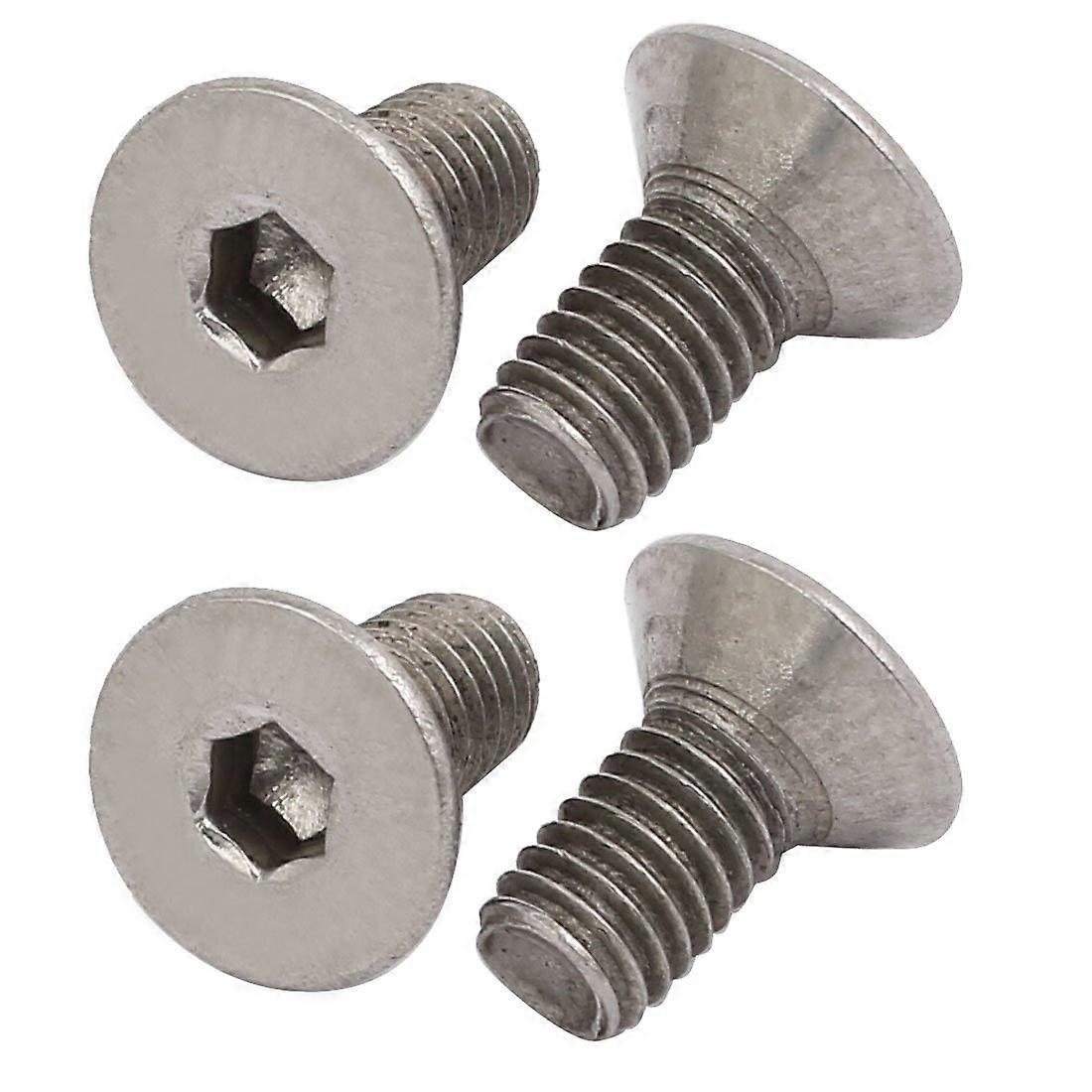 M5 x 10 mm Left Thread Bolts 304 Stainless Steel Flat Head Hexagon Socket Pack of 4