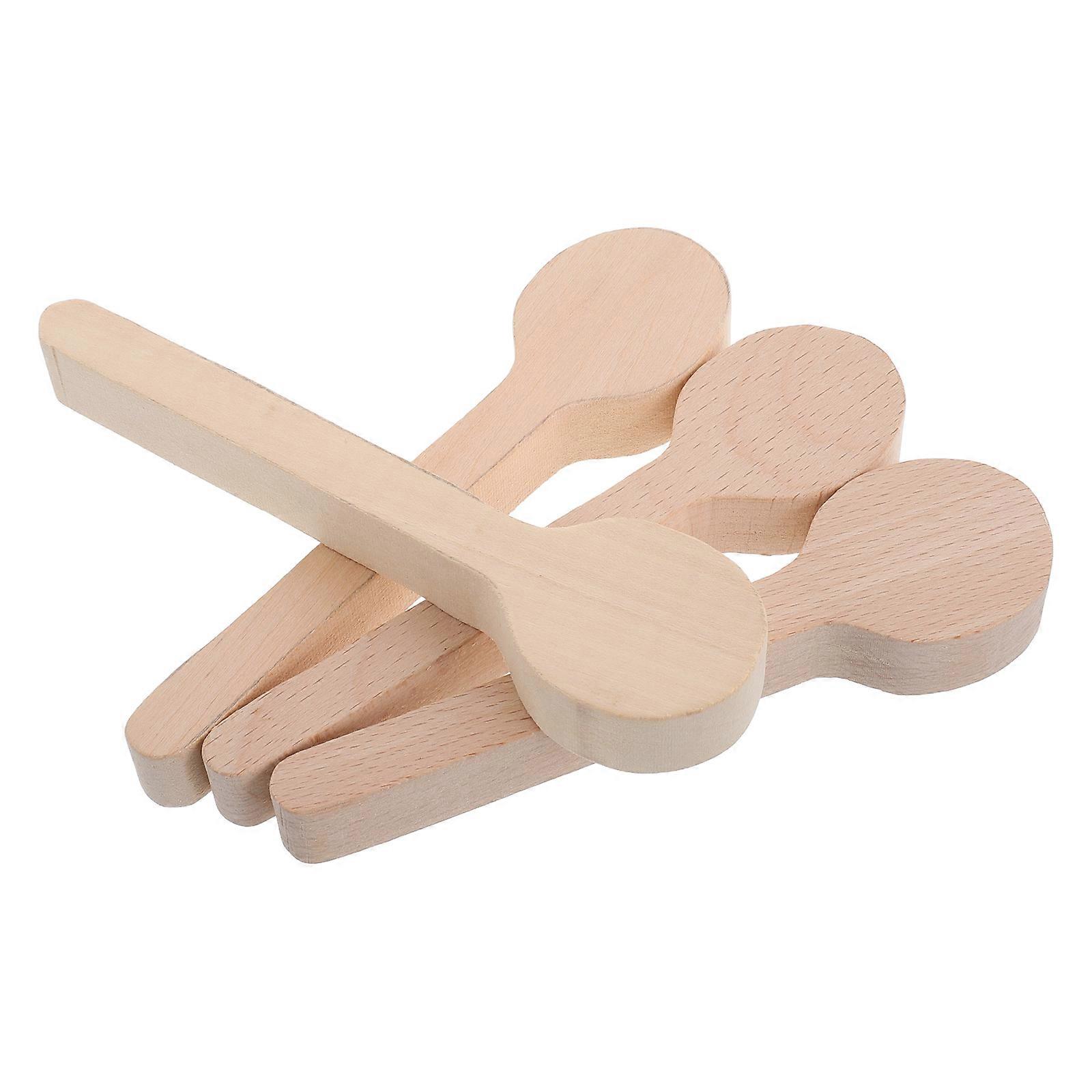 Assorted Color Wooden Spoon Blanks for DIY Crafting and Baking 4pcs Durable Beech Wood Molds
