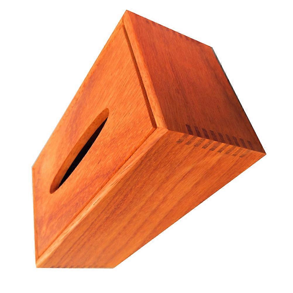 Wooden Tissue Box for Home Use Made of Synthetic Material in Orange Color Great for Storage 1PC