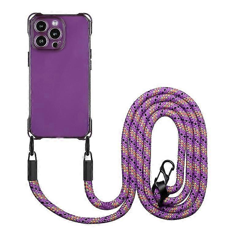 For iPhone 12 Pro Four-corner Shockproof TPU Phone Case with Lanyard