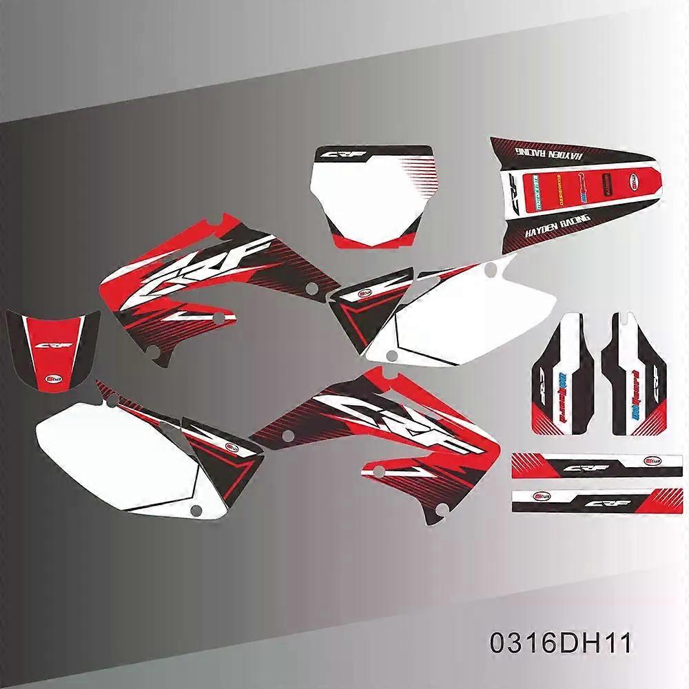 For Honda CRF450R CRF450 2002 2003 2004 CRF 450 450R Full Graphics Decals Stickers Motorcycle Background Custom Number Name