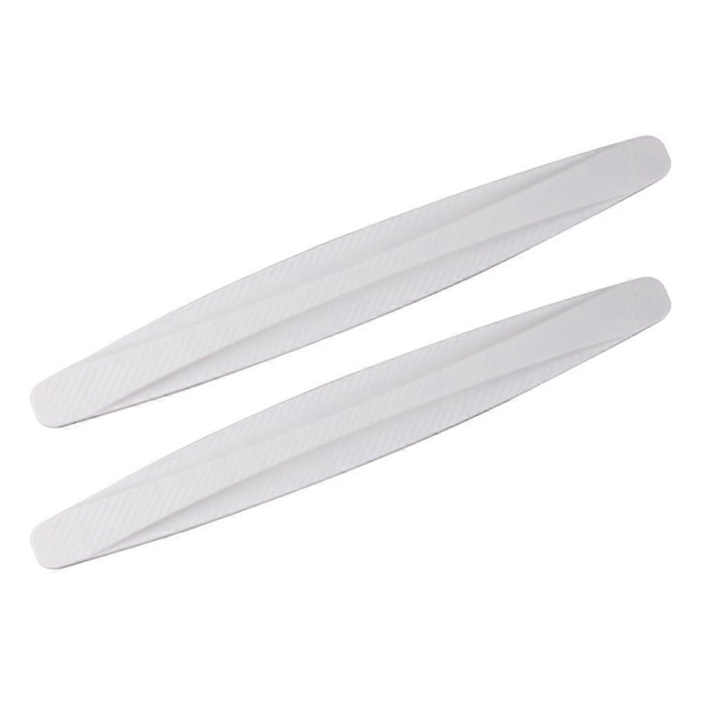Car Bumper Protective Strip Sticker Set - 2 Pieces White PVC Anti-Collision Stripes for Front and Rear Scratch Protection