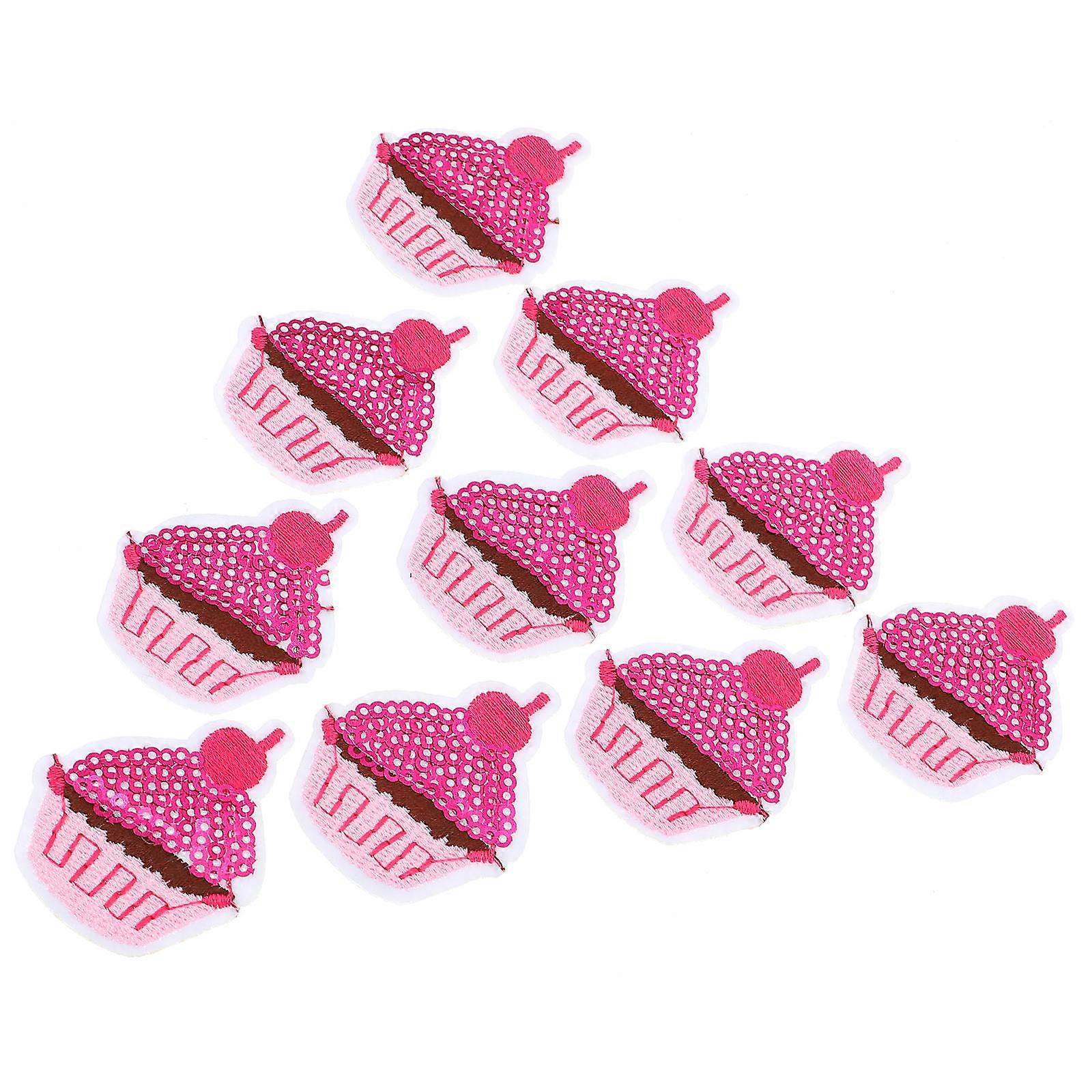 Cupcake Cloth Patch Iron on Patches for Decoration 10Pcs Set