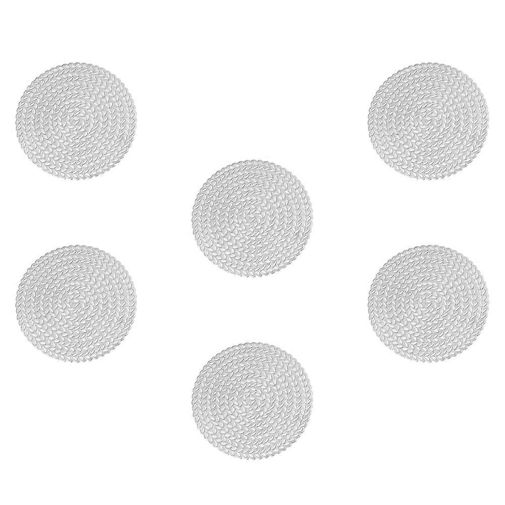6 Pieces Silver PVC Hollow Style Wheat Pattern Coasters for Table from Scratches and