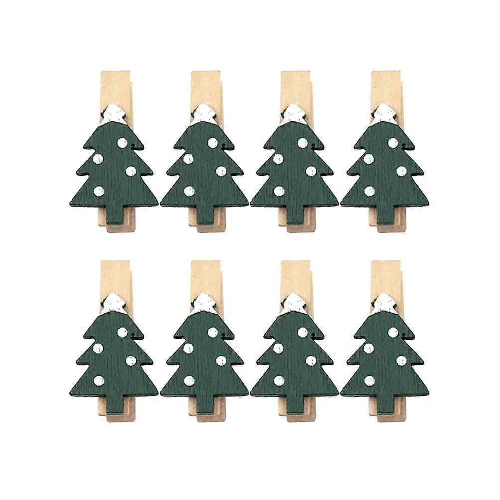Mini Wooden Photo Clips 25Pcs For Home Use Clamping Featuring Christmas Tree Shape In Green