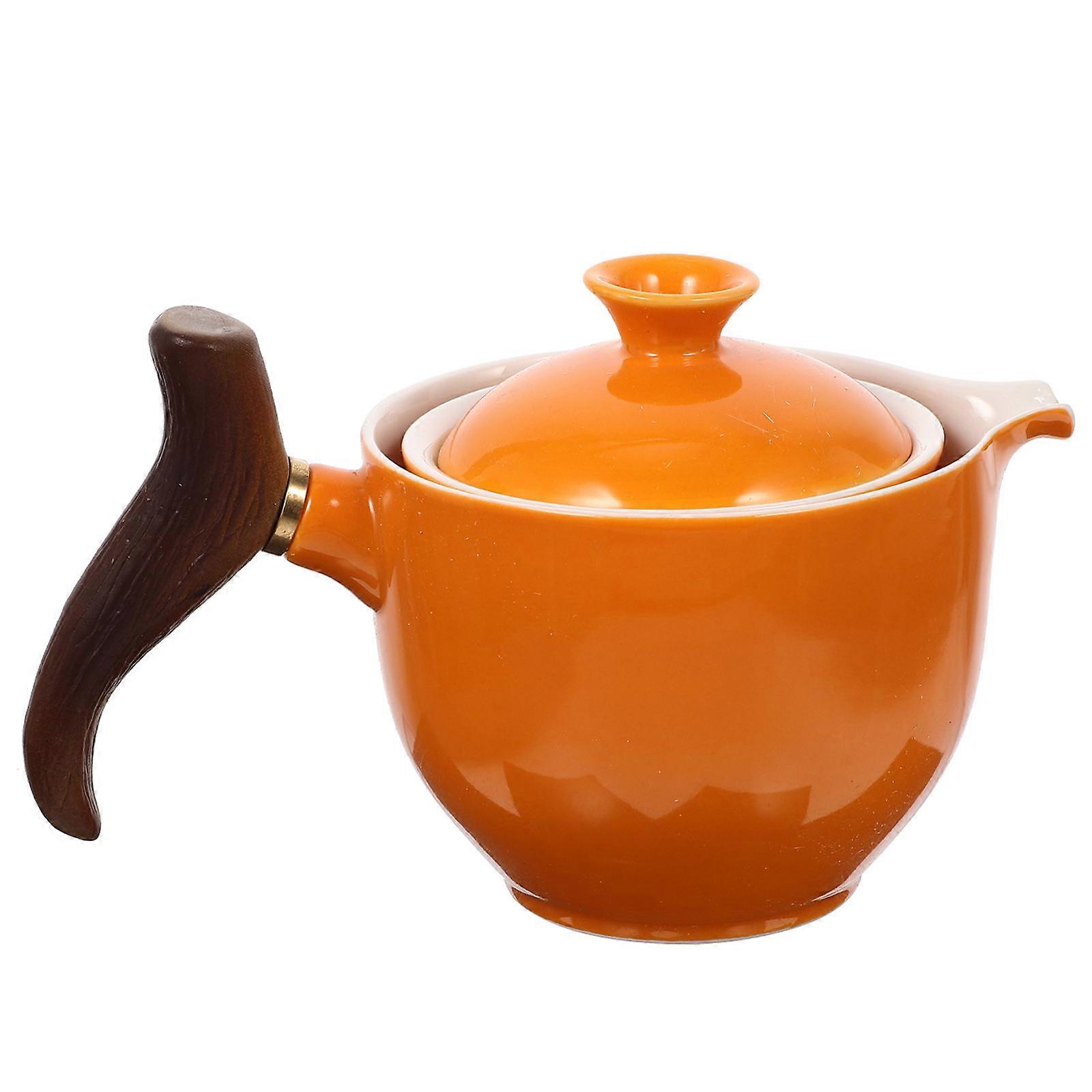 Ceramic Tea Kettle Portable Travel Teapot Unique Design Home Tearoom Use Easy Clean Ergonomic Handle Loose Leaf Tea Teabags