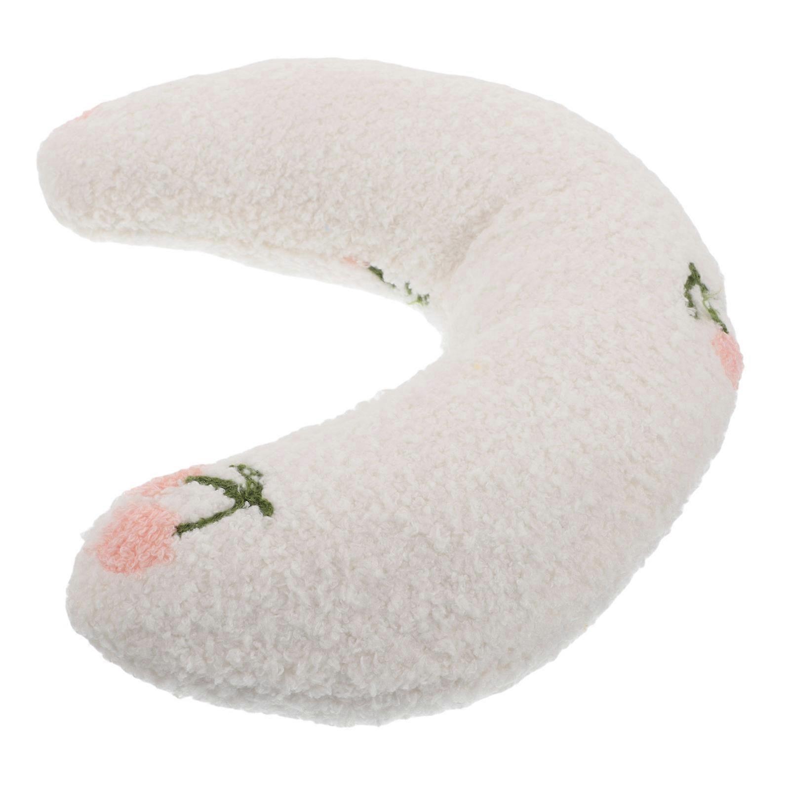 Calming Pillow For Cats Plush Cat Sleeping Companion U Shaped Design Beige Color Comfort 1Pack