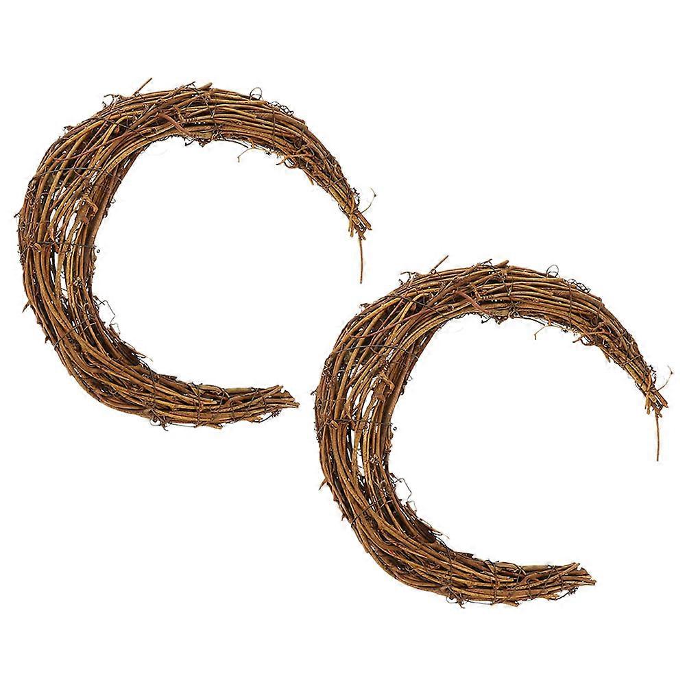 Here's a polished and professional product description for your **2pcs Moon Shaped Rattan Wreath Rings**:
### π **2pcs Moon Shaped Rattan Wreath