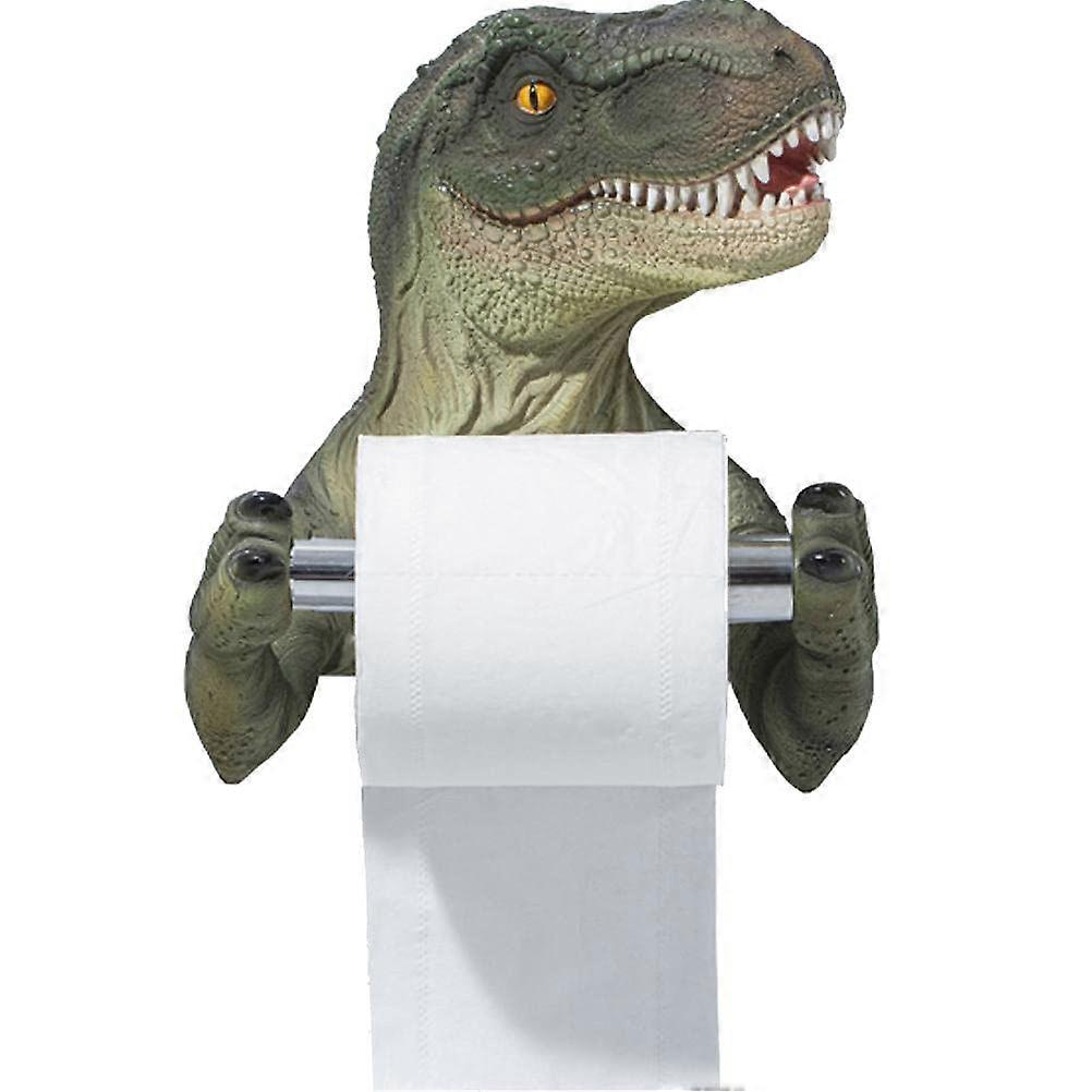 RUSTOO Toilet Roll Holder, Wall Mounted Dinosaur Design Toilet Paper Holder, Bathroom Tissue Holder for Any Location (As Shown in Image 2)