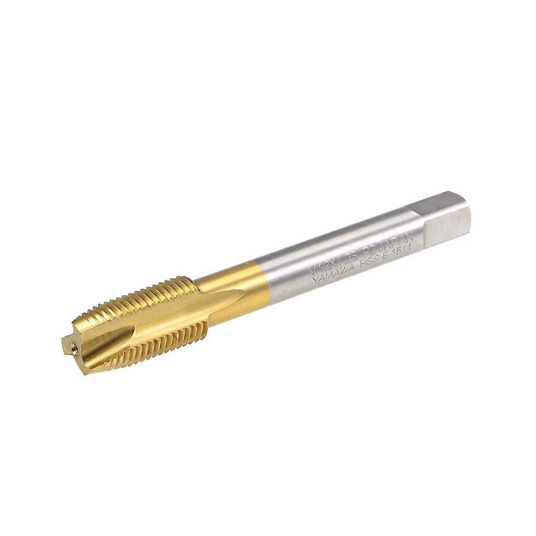 Metric Machine Tapping M12 Thread 1.25 Pitch 3 Flutes Titanium Coating HSS