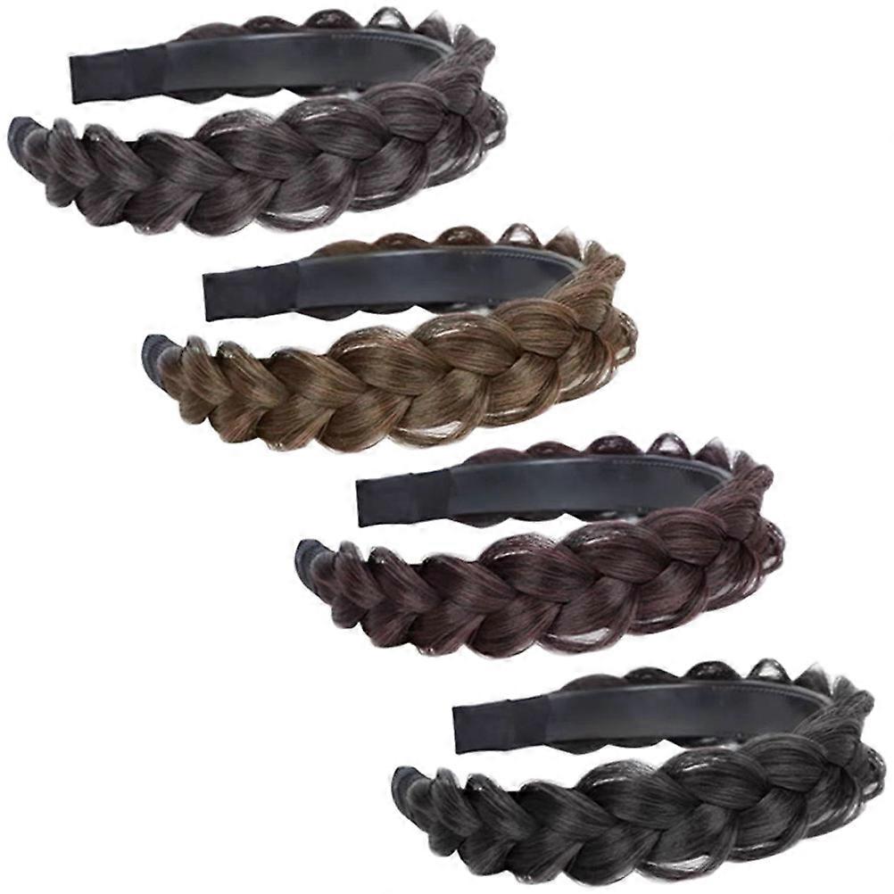 Braid Designed Hairbands 16 Pcs Comfortable To Wear Headwear Assorted Color For Girls Daily Wearing