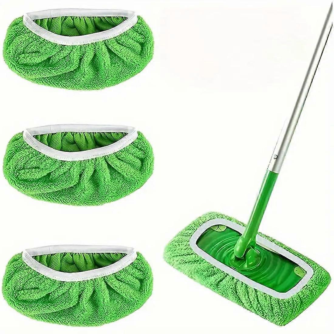 Reusable Mop Refill Pads for Swiffer Sweeper, 3 Pack Microfiber Washable Pads for Wet or Dry Floor Cleaning, Compatible Replacement