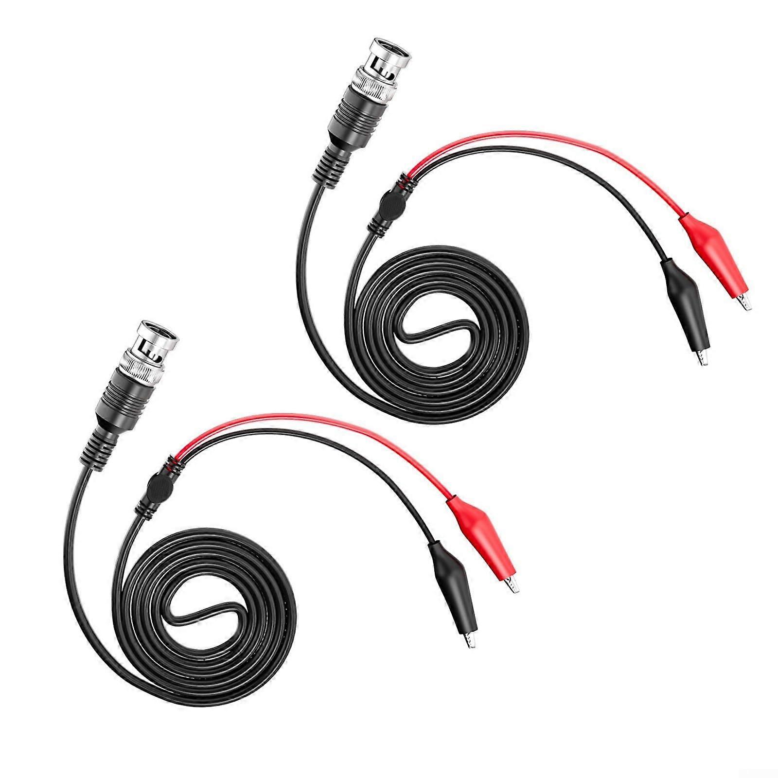 BNC Test Leads with Alligator Clips, 120 cm Length, 2-Pack Coaxial Cables for Oscilloscope Use