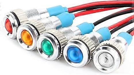 Indicator Light 12mm Panel Mount 110V 24V 12V 20mA Energy Saving LED Set 5 Colors
