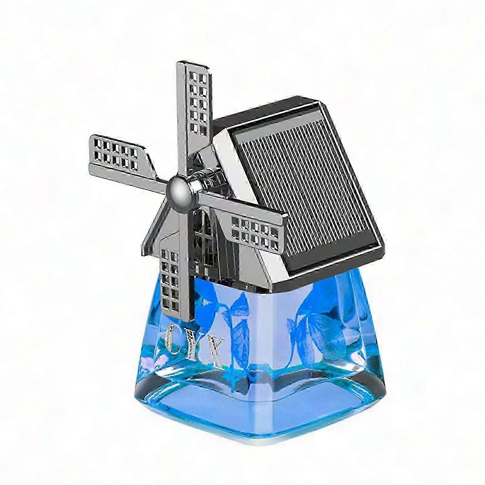 40ml Solar Powered Car Perfume with Windmill Design, Eco-friendly Deodorant, High Temp Resistant, Double-sided Solar Panel, Air Purification, Lightwei