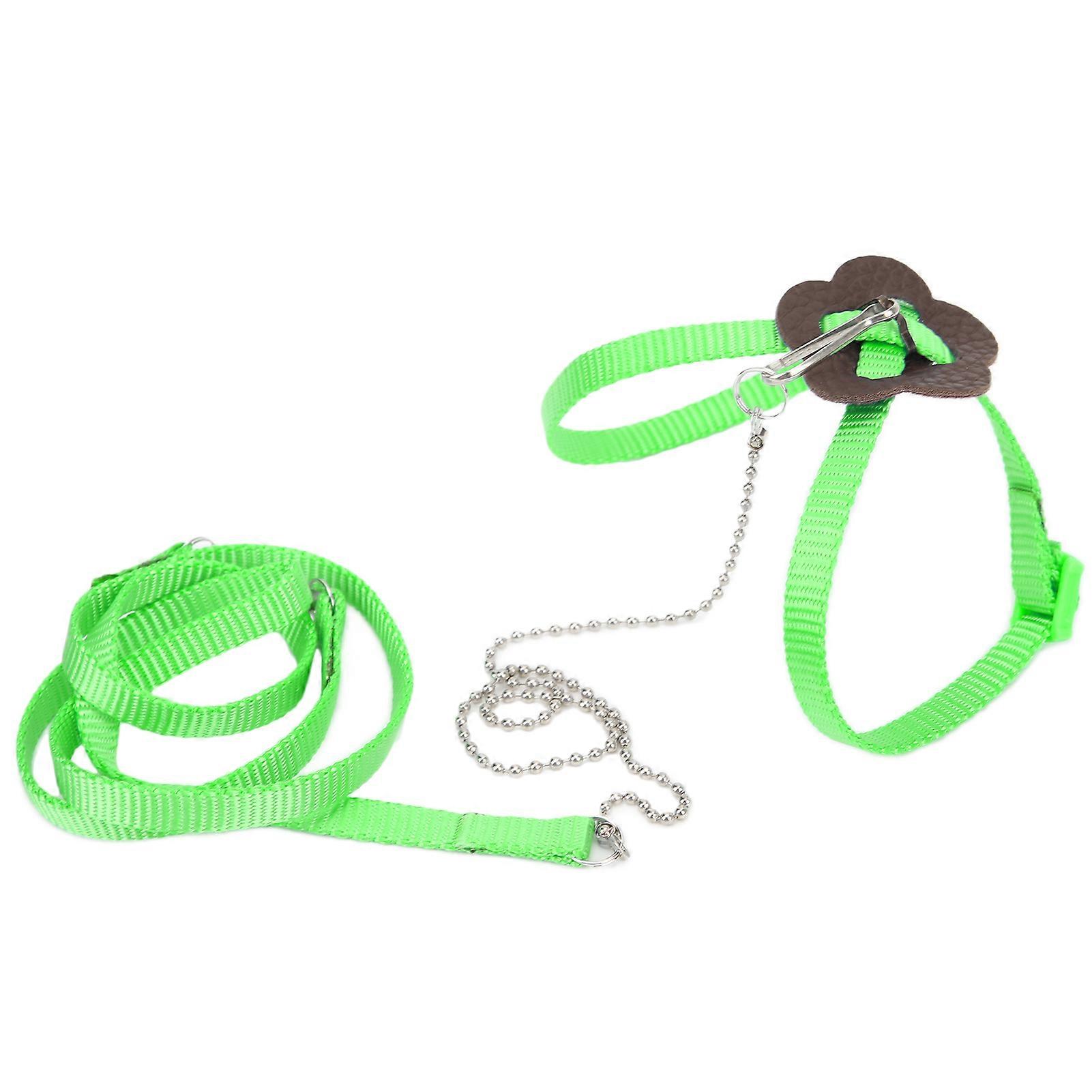 Adjustable Green Lizard Leash Polyester Walking Harness Rope