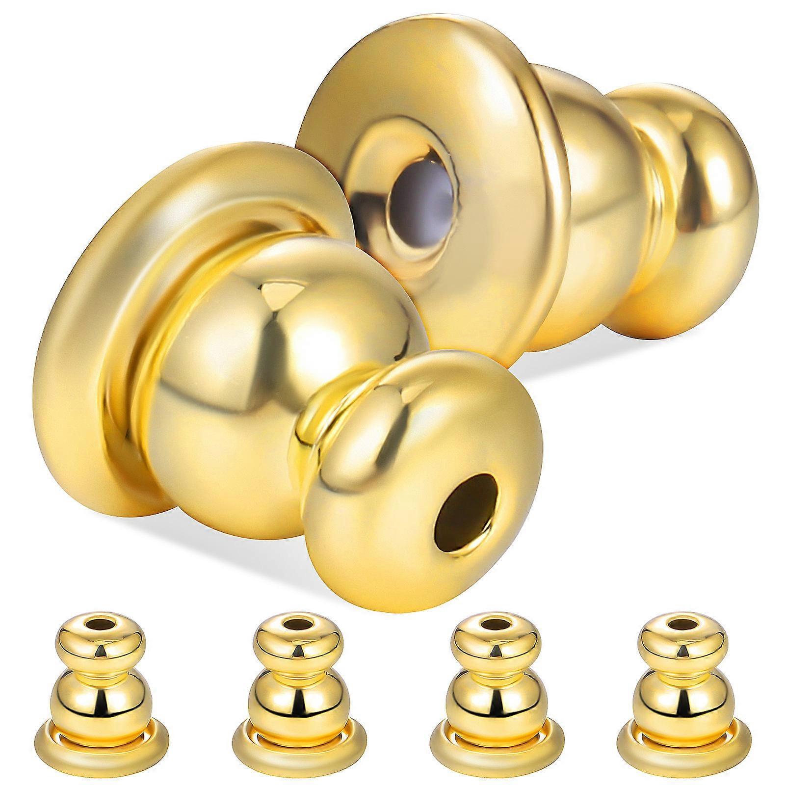 Golden Earring Backs for Studs Metal Secure Fastening Durable Comfortable AllDay Use 3 Pairs