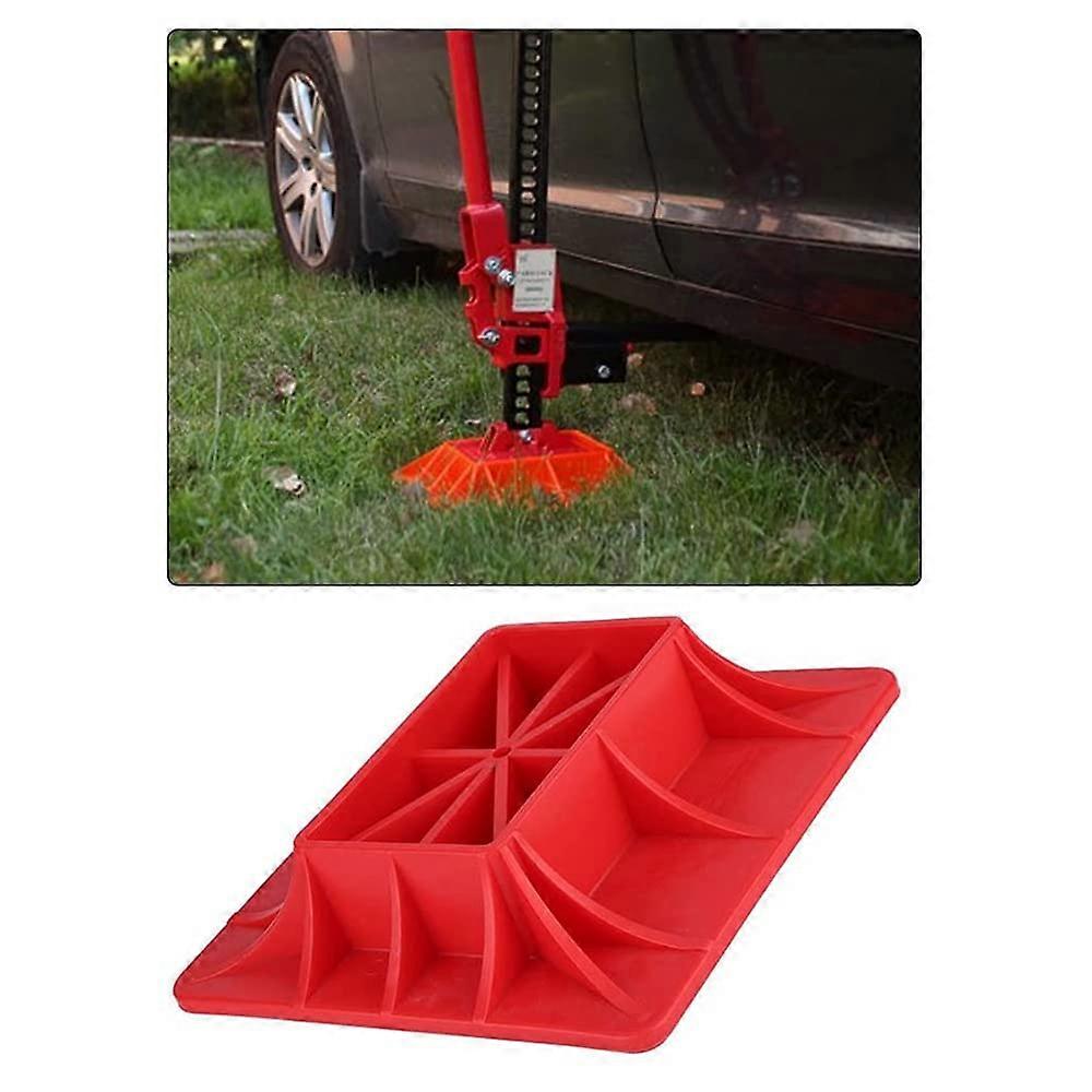 Red Reinforced Off-Road Jack Pad for Lifting Vehicles, Alleviates Hoisting Sinkage, Durable Material, Compatible with Standard Jacks