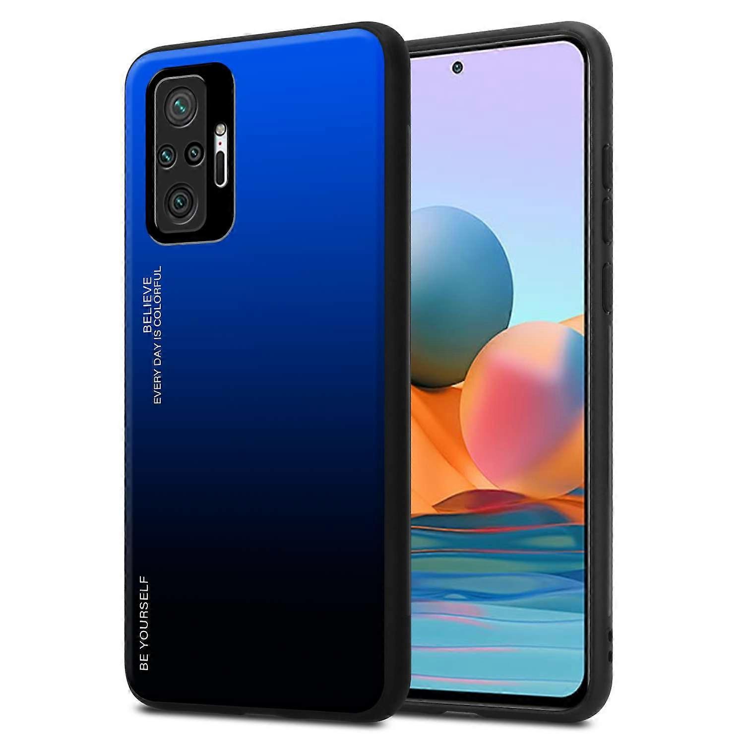 Xiaomi RedMi NOTE 10 PRO TPU Case - Back Cover with Protective Glass - Two-tone