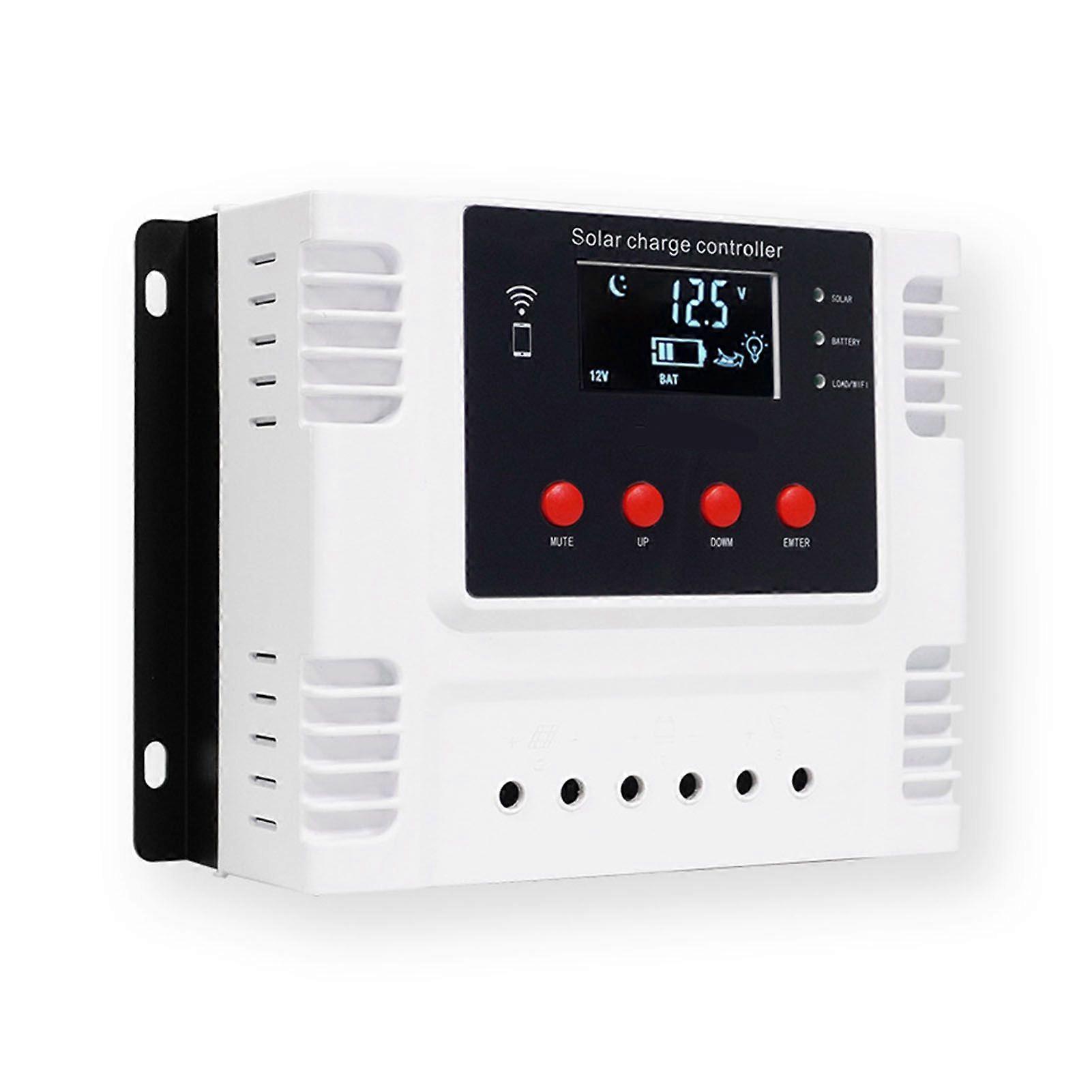 PWM Intelligent Solar Charges Controller Mobilephone App Control Real-time Data Monitoring Device LED Display 12V/24V Controllers for Leadacid Ternary