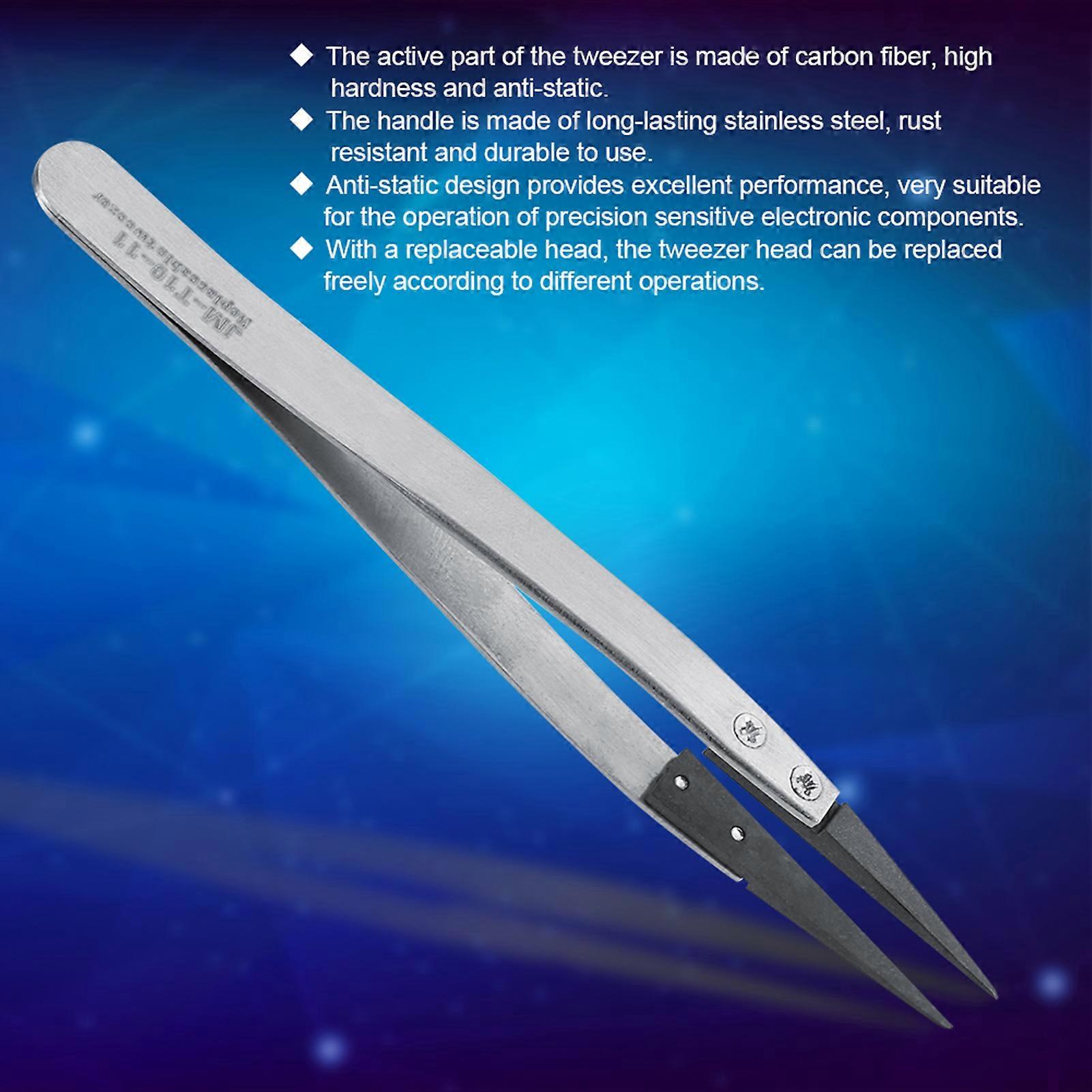 Anti Static Stainless Steel Tweezer Set 13cm Precision Tool