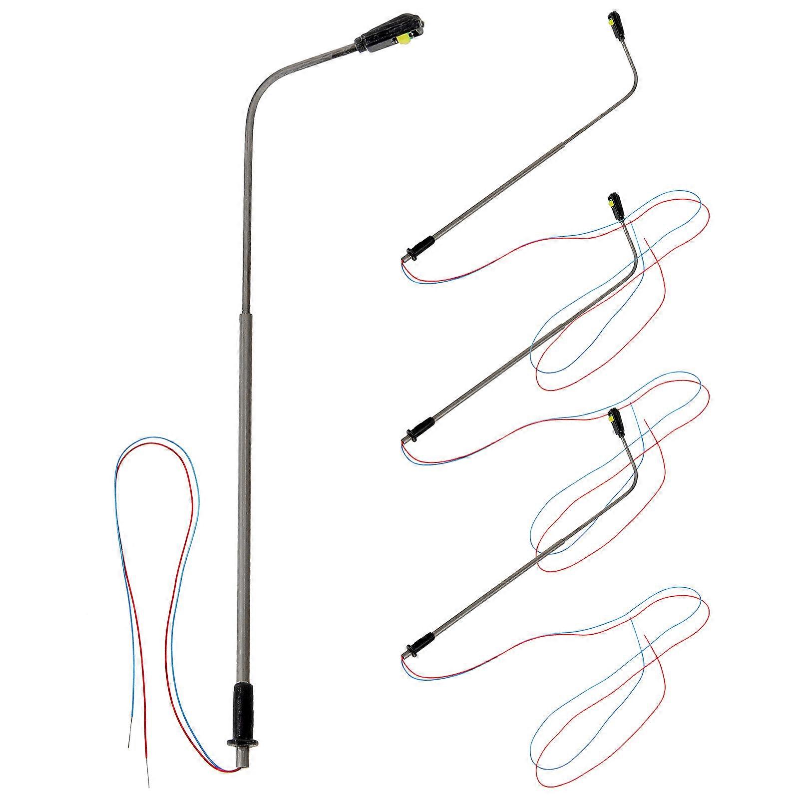 Miniature Street Lamp Models Lamp Post Models Photo Prop Grey Abs Material Decorative Light Model 4Pcs